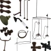 Online Vintage Wall Mount Down Spout Clawfoot Tub and Shower Package with Porcelain Lever Handles in Oil Rubbed Bronze Tub Faucets