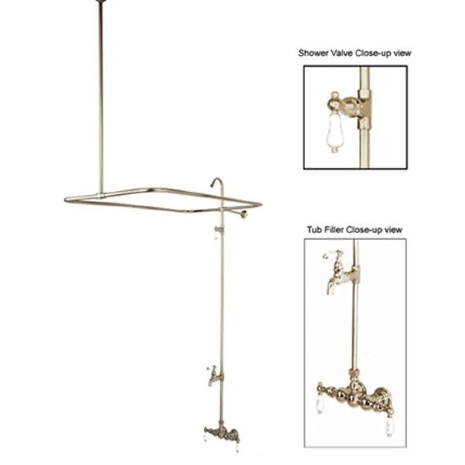Online Vintage 3-3/8" Wall Mount Tub Filler Faucet Tub Faucets