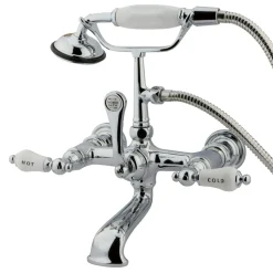 Online Vintage Wall Mount Clawfoot Brass Tub Filler Faucet with Hand Shower Tub Faucets