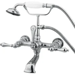 Online Vintage 7" Wall Mount Clawfoot Tub Filler with Hand Shower Tub Faucets