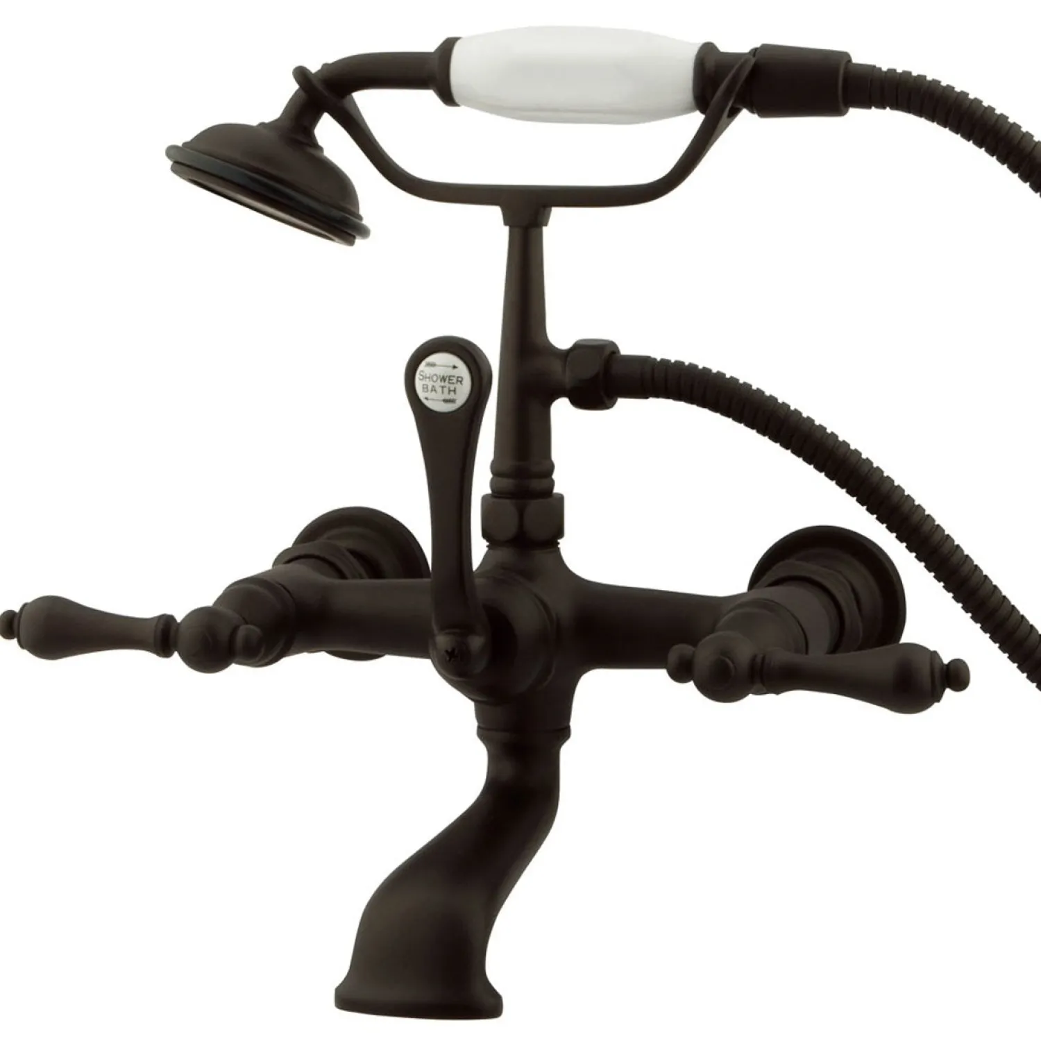 Online Vintage 7" Wall Mount Clawfoot Tub Filler with Hand Shower Tub Faucets