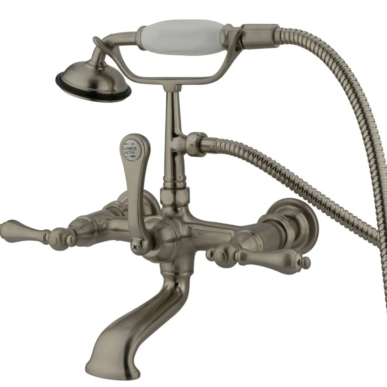 Online Vintage 7" Wall Mount Clawfoot Tub Filler with Hand Shower Tub Faucets
