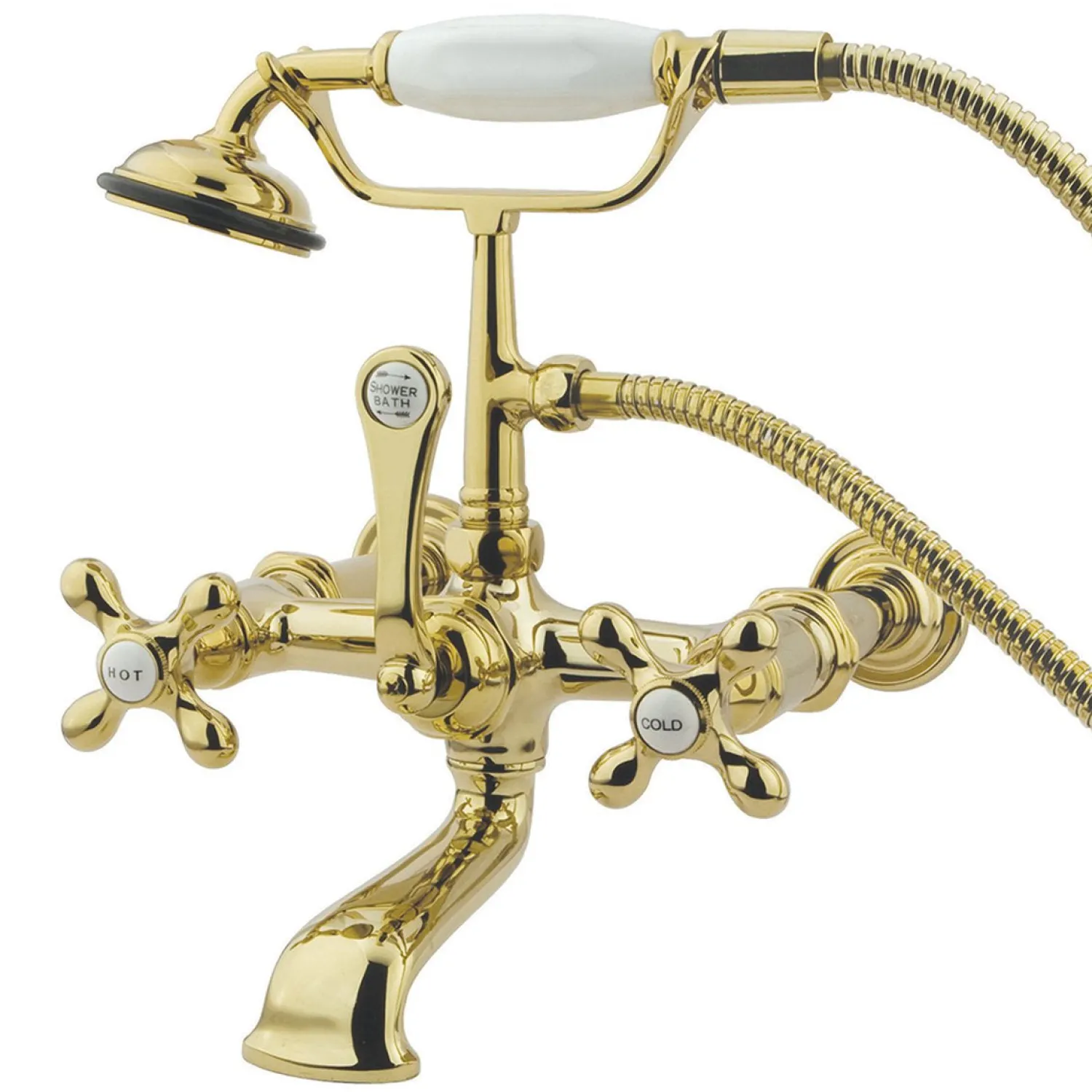 Best Vintage Wall Mount 7" Spread Clawfoot Tub Filler Faucet with Hand Shower Tub Faucets