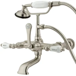 Vintage Wall Mount Clawfoot Tub Filler Faucet with 7