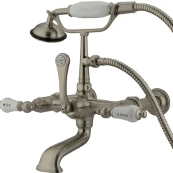 Vintage Wall Mount Clawfoot Tub Filler Faucet with 7