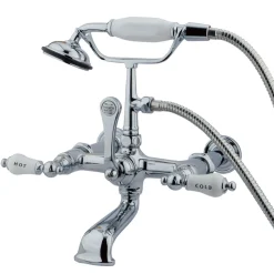 Vintage Wall Mount Clawfoot Tub Filler Faucet with 7