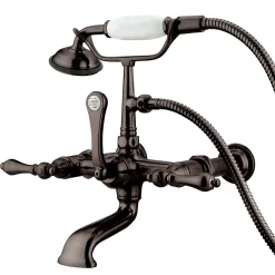 Best Vintage Wall Mount Clawfoot Tub Filler Faucet with Hand Shower and with 7