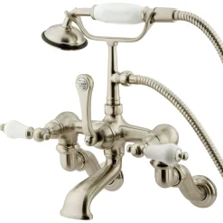 Hot Vintage Wall Mount Adjustable 3-3/8" - 10" Center Classic Clawfoot Tub Filler with Hand Shower Tub Faucets