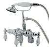 Vintage Wall Mount Adjustable 3-3/8" - 9" Center Clawfoot Tub Filler with Hand Shower Tub Faucets