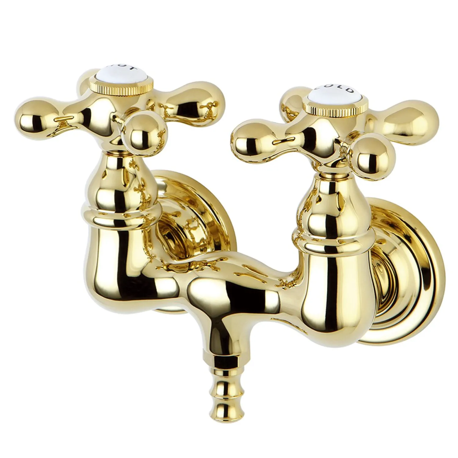 Hot Vintage Wall Mount 3-3/8" Brass Clawfoot Tub Filler Tub Faucets