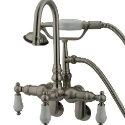 New Vintage Wall Mount 3-3/8" - 9" Adjustable Center Classic Clawfoot Tub Filler with Hand Shower Tub Faucets