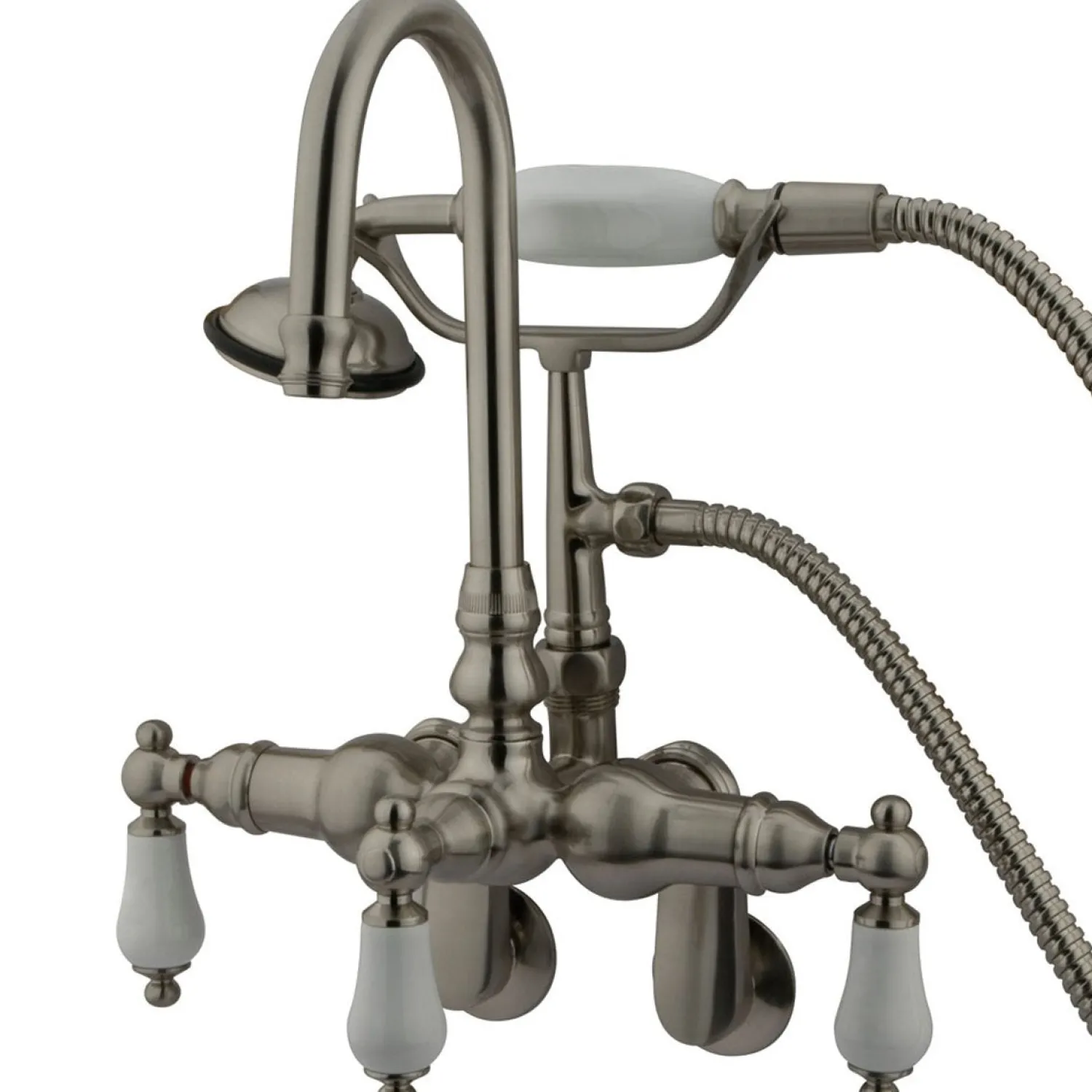 New Vintage Wall Mount 3-3/8" - 9" Adjustable Center Classic Clawfoot Tub Filler with Hand Shower Tub Faucets