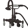 Outlet Vintage Wall Mount 3-3/8" - 9" Adjustable Center Clawfoot Tub Filler with Hand Shower Tub Faucets