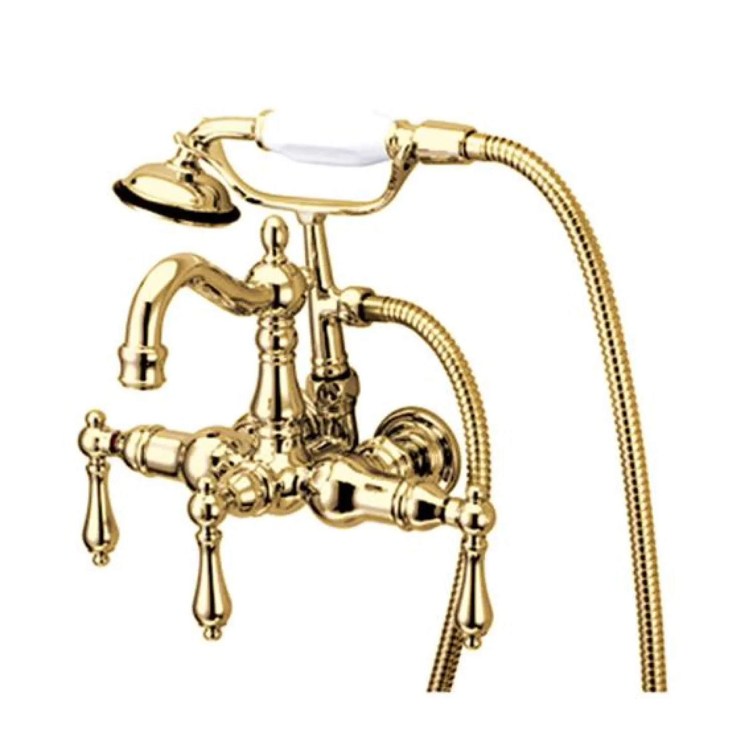 Discount Vintage 3-3/8" Wall Mount Clawfoot Tub Filler with Hand Shower Tub Faucets