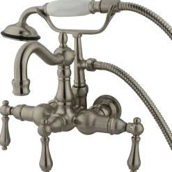 Discount Vintage 3-3/8" Wall Mount Clawfoot Tub Filler with Hand Shower Tub Faucets