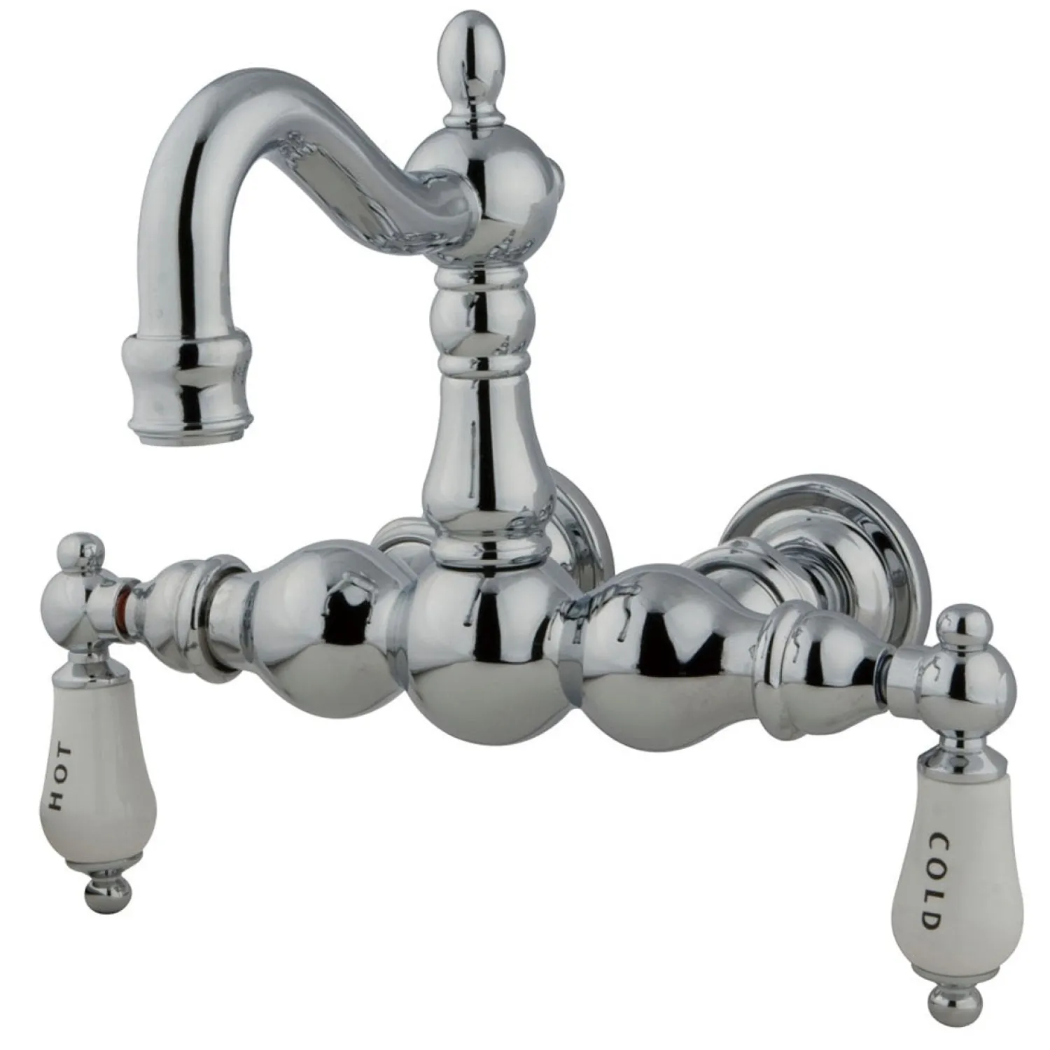 Discount Vintage 3-3/8" Wall Mount Clawfoot Tub Filler in Polished Chrome Tub Faucets