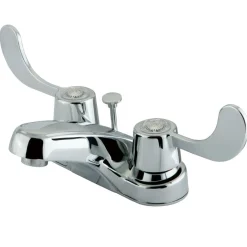 Discount Vista Handle 4" Centerset Lavatory Faucet with Brass Pop-up 4" Center Set