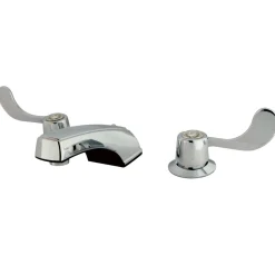 Clearance Vista Handle 8" to 16" Widespread Lavatory Faucet with Grid Strainer 8" Widespread