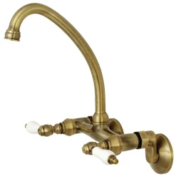 Online Wall Mount 2-Handle Kitchen Faucet Wall Mounted Kitchen Faucets