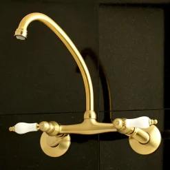 Online Wall Mount 2-Handle Kitchen Faucet Wall Mounted Kitchen Faucets