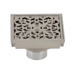 Sale Watercourse Scroll 4" Square Grid Shower Drain Shower Drains