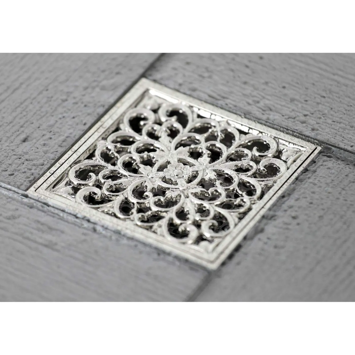 Sale Watercourse Scroll 4" Square Grid Shower Drain Shower Drains