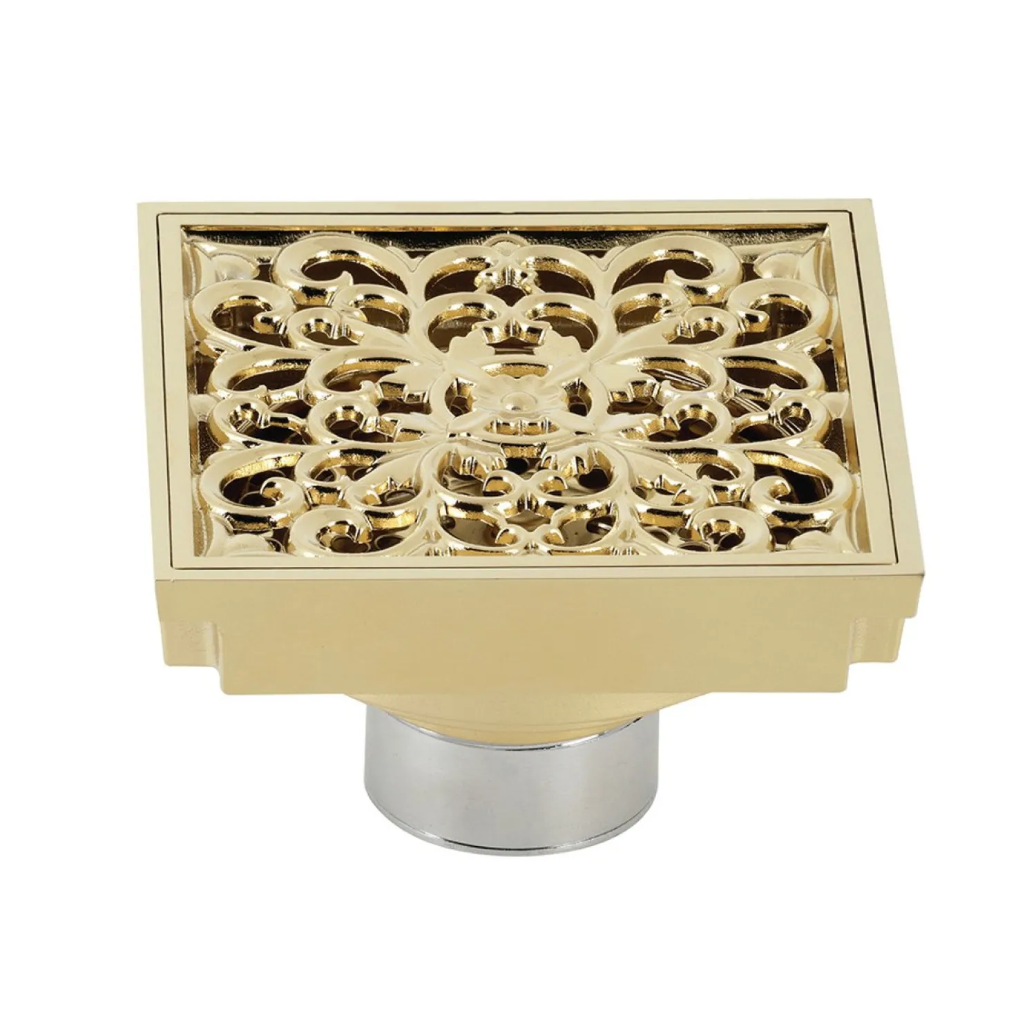 Sale Watercourse Scroll 4" Square Grid Shower Drain Shower Drains