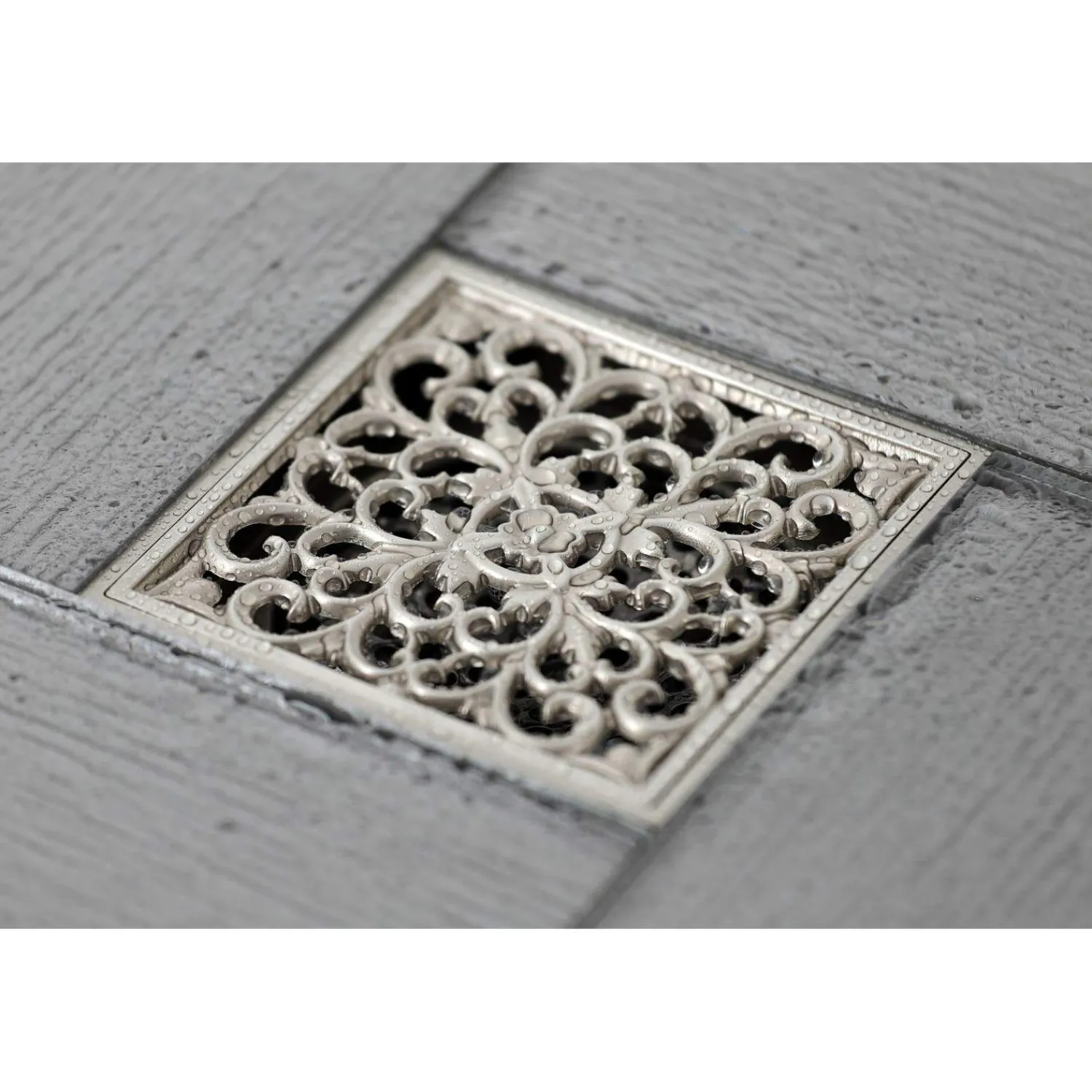 Sale Watercourse Scroll 4" Square Grid Shower Drain Shower Drains