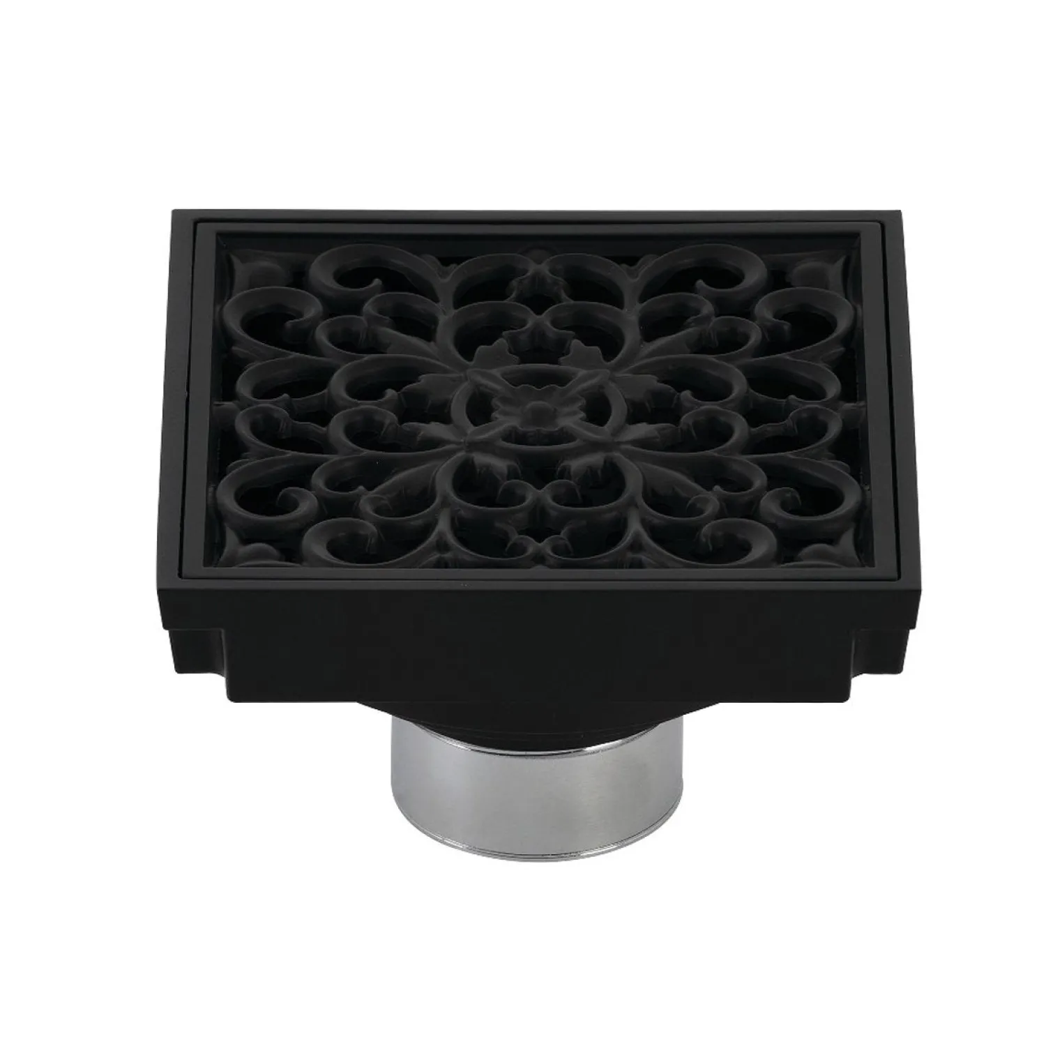 Sale Watercourse Scroll 4" Square Grid Shower Drain Shower Drains