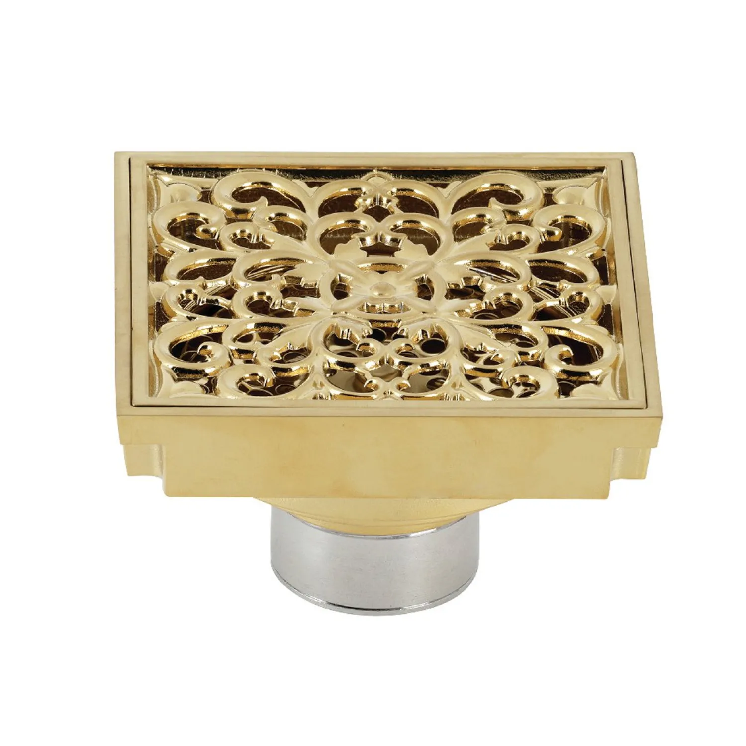 Sale Watercourse Scroll 4" Square Grid Shower Drain Shower Drains