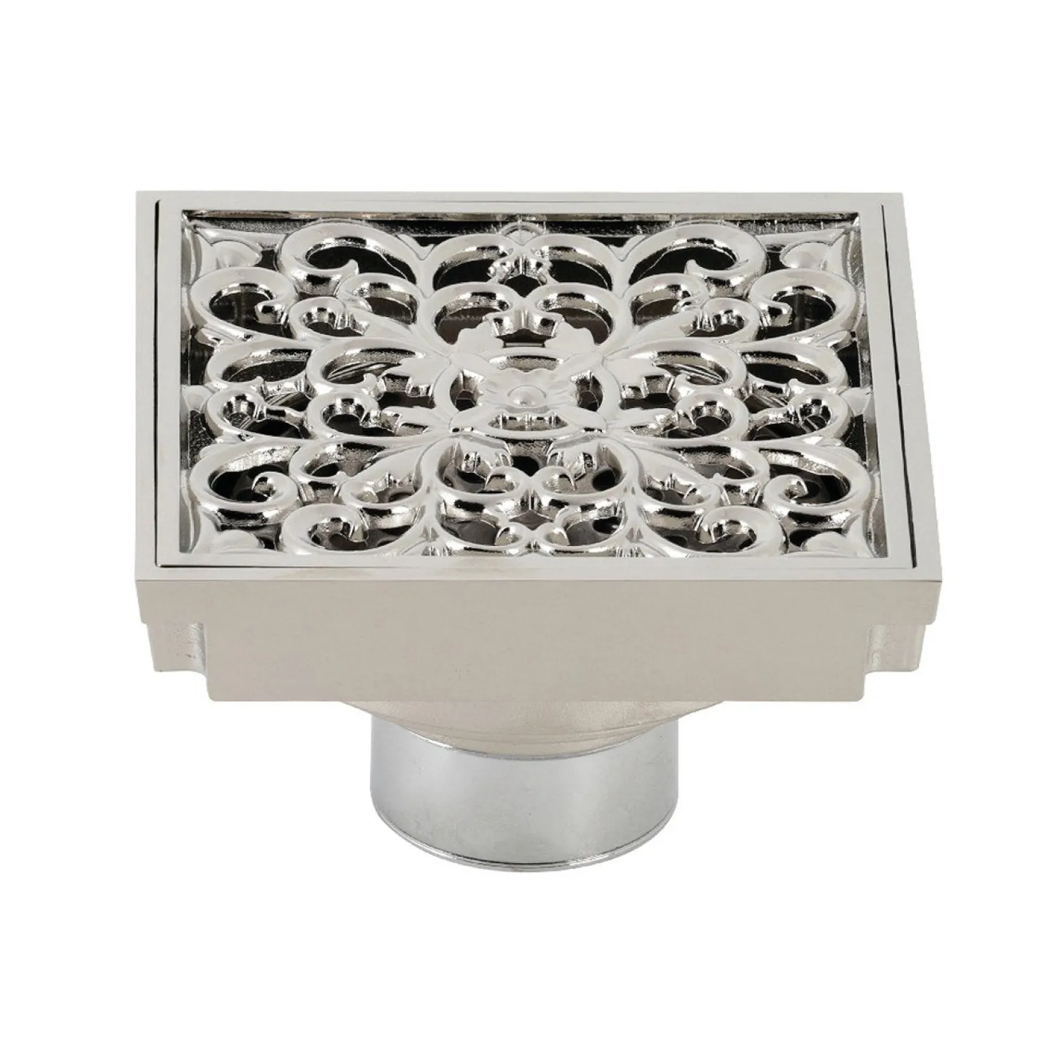 Sale Watercourse Scroll 4" Square Grid Shower Drain Shower Drains