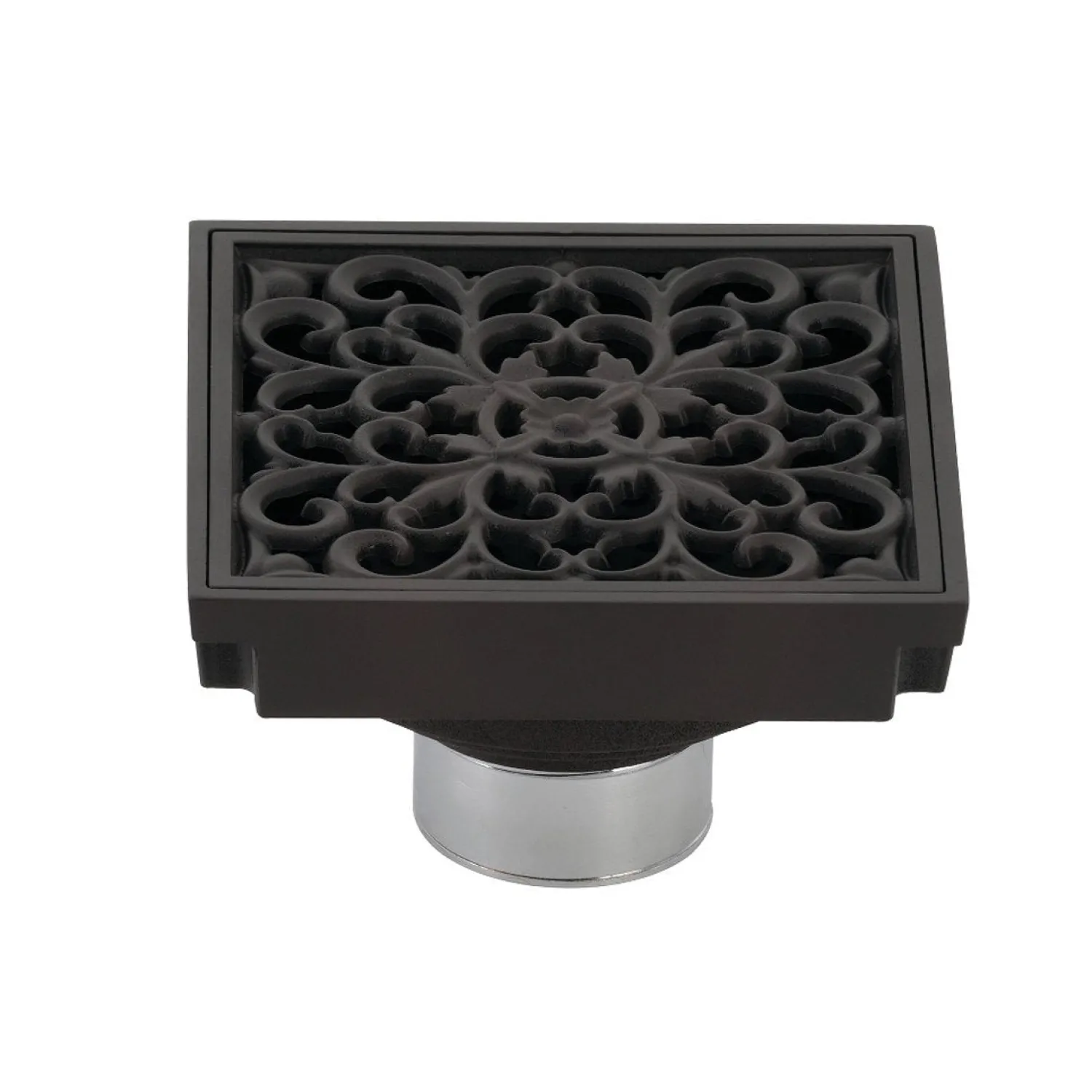 Sale Watercourse Scroll 4" Square Grid Shower Drain Shower Drains