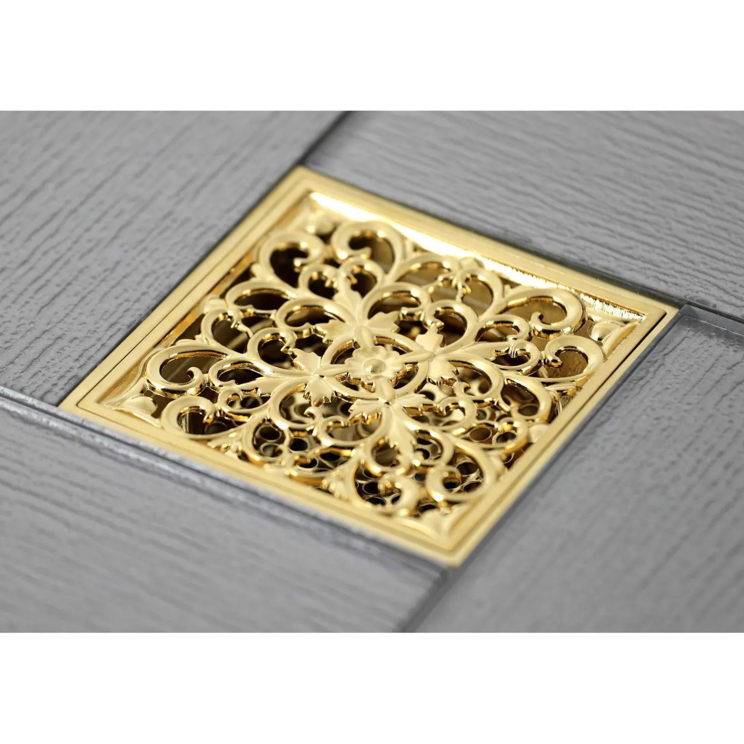 Sale Watercourse Scroll 4" Square Grid Shower Drain Shower Drains