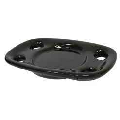 Water Onyx Black Porcelain Toothbrush and Tumbler Holder Dish in Black Soap Dishes & Dispensers