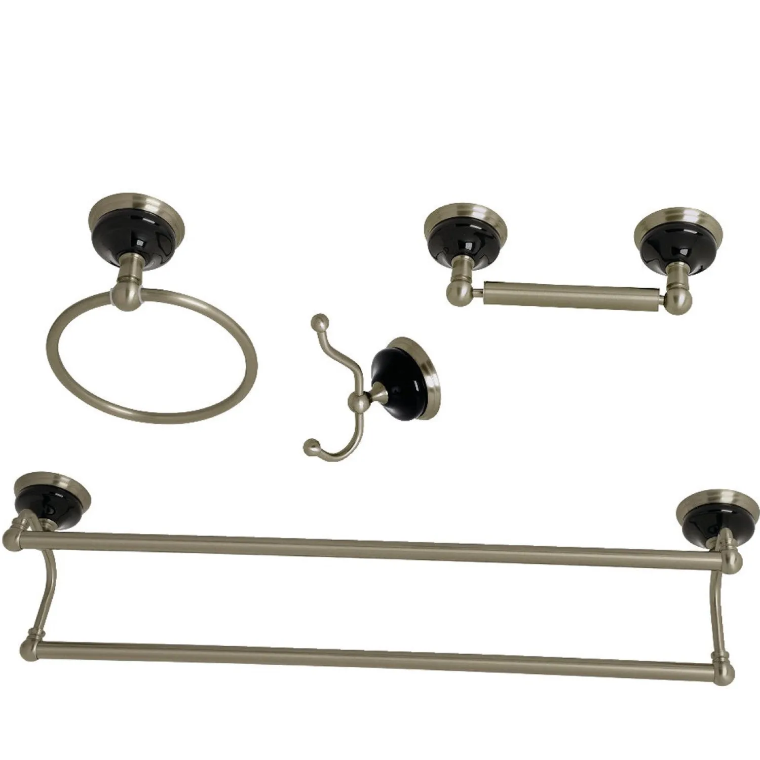 Hot Water Onyx 4-Piece 26.75" Bathroom Accessory Set Accessory Packages