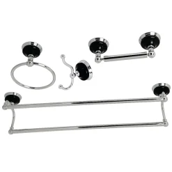 Hot Water Onyx 4-Piece 26.75" Bathroom Accessory Set Accessory Packages