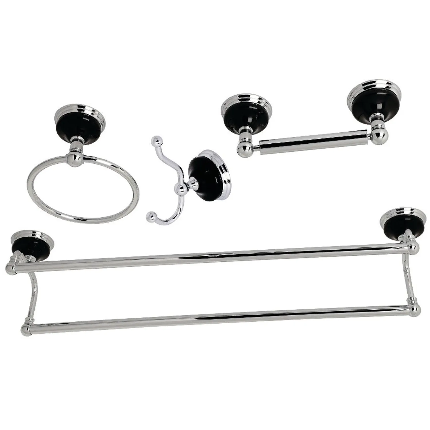 Hot Water Onyx 4-Piece 26.75" Bathroom Accessory Set Accessory Packages