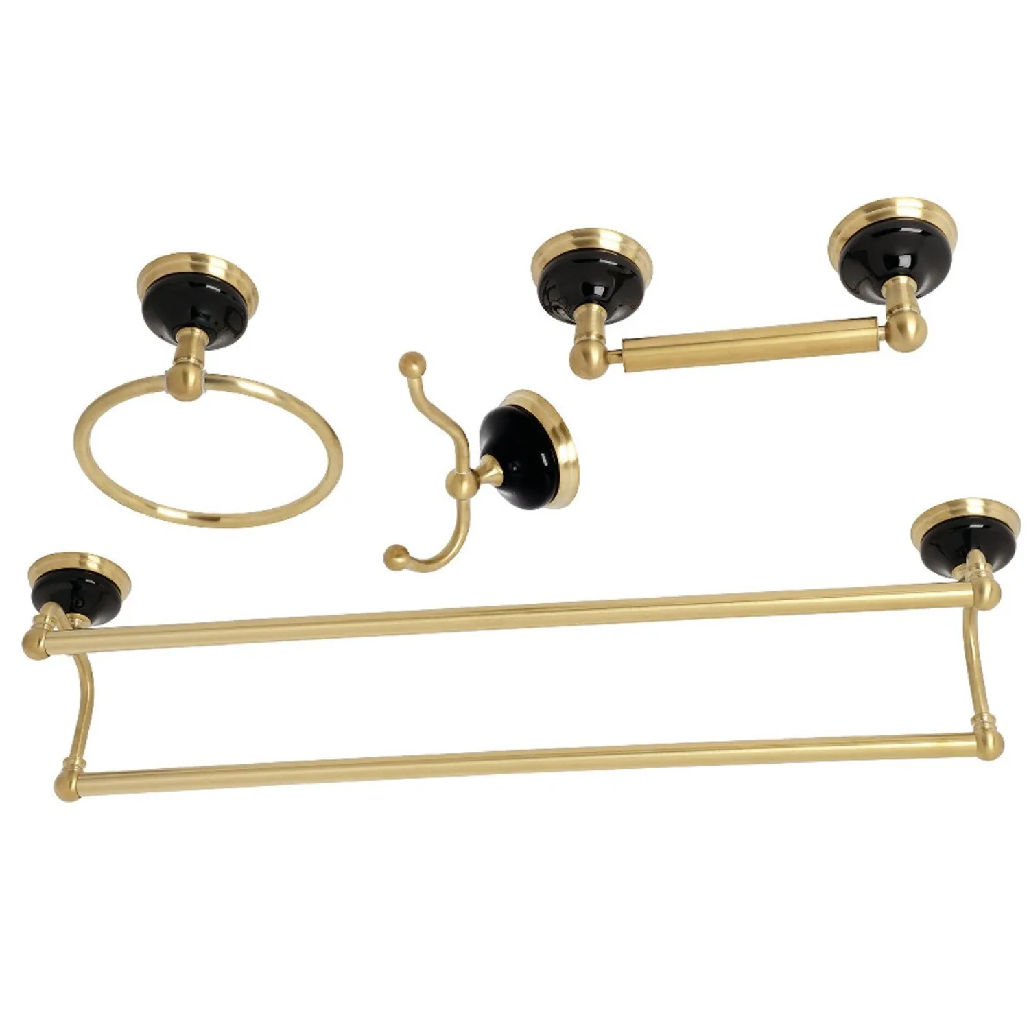 Hot Water Onyx 4-Piece 26.75" Bathroom Accessory Set Accessory Packages