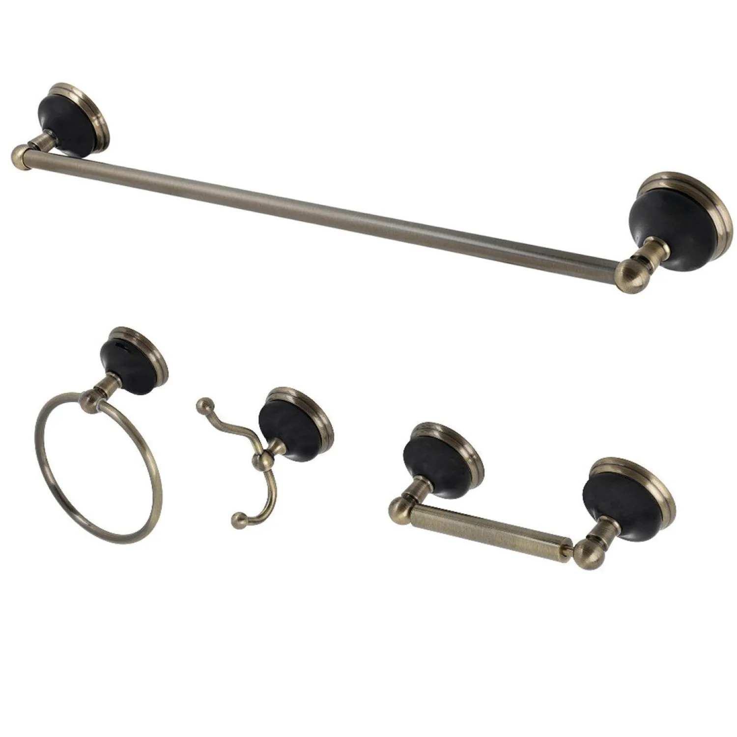 Best Water Onyx 4-Piece 20.75" Bathroom Accessory Set Accessory Packages