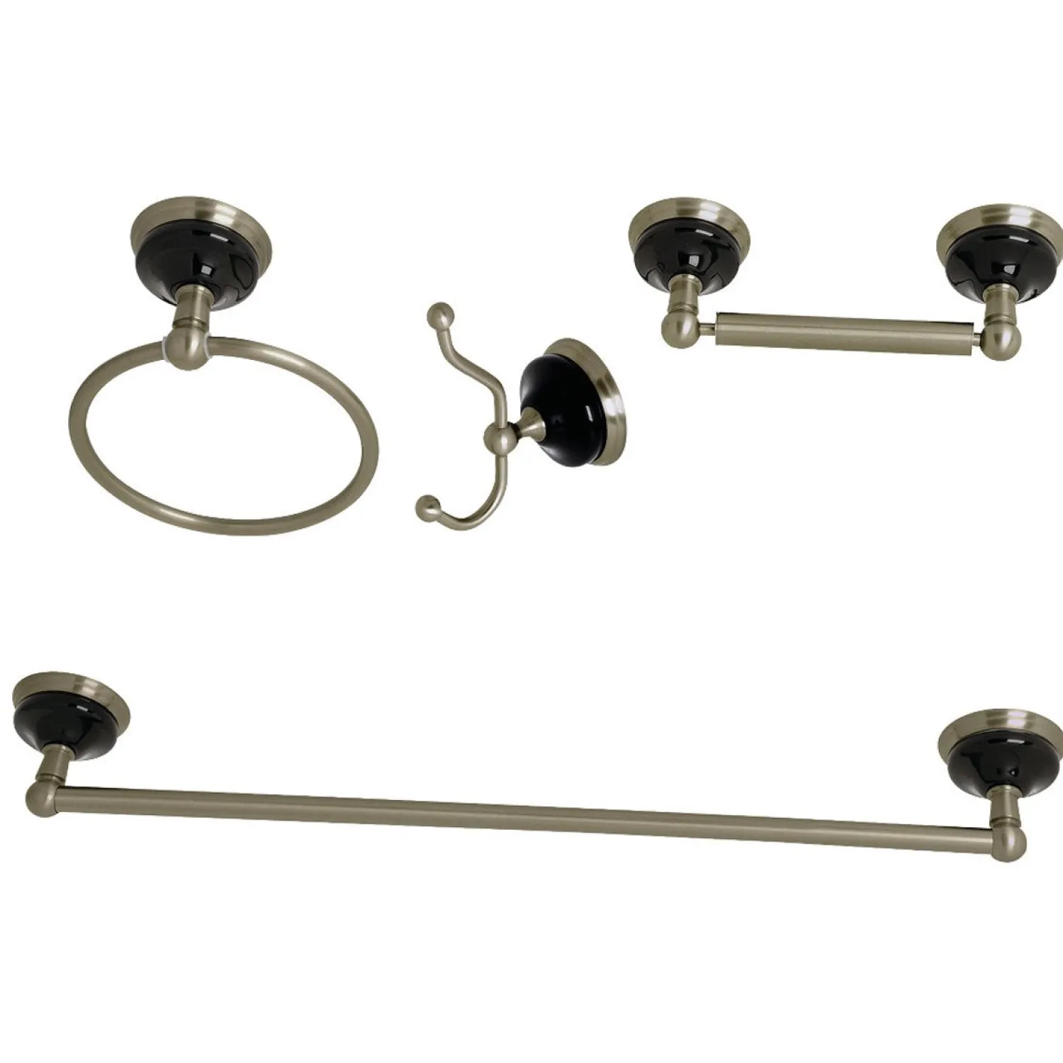 Best Water Onyx 4-Piece 20.75" Bathroom Accessory Set Accessory Packages