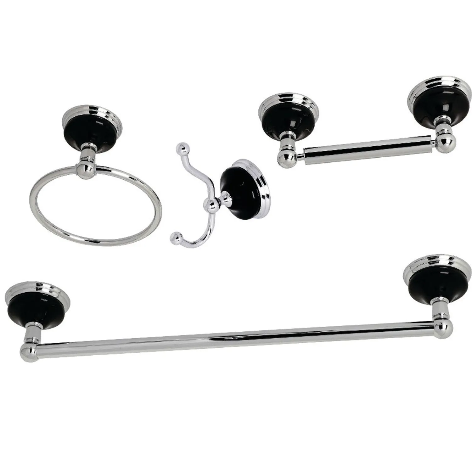 Best Water Onyx 4-Piece 20.75" Bathroom Accessory Set Accessory Packages