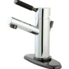 Hot Water Onyx Single Lever Lavatory Faucet with Brass Pop Up 4" Center Set