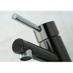 Hot Water Onyx Single Lever Lavatory Faucet with Brass Pop Up 4