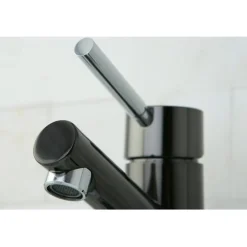 Hot Water Onyx Single Lever Lavatory Faucet with Brass Pop Up 4