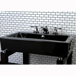 New Water Onyx Widespread Lavatory Faucet with Brass Pop-up Drain 8" Widespread