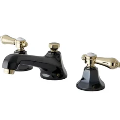 New Water Onyx Widespread Lavatory Faucet with Brass Pop-up Drain 8" Widespread