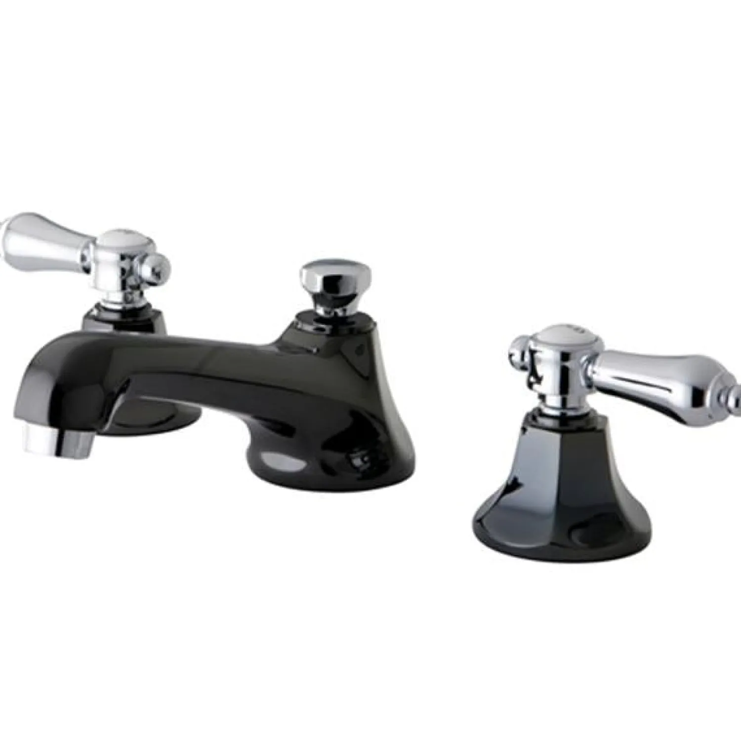 New Water Onyx Widespread Lavatory Faucet with Brass Pop-up Drain 8" Widespread
