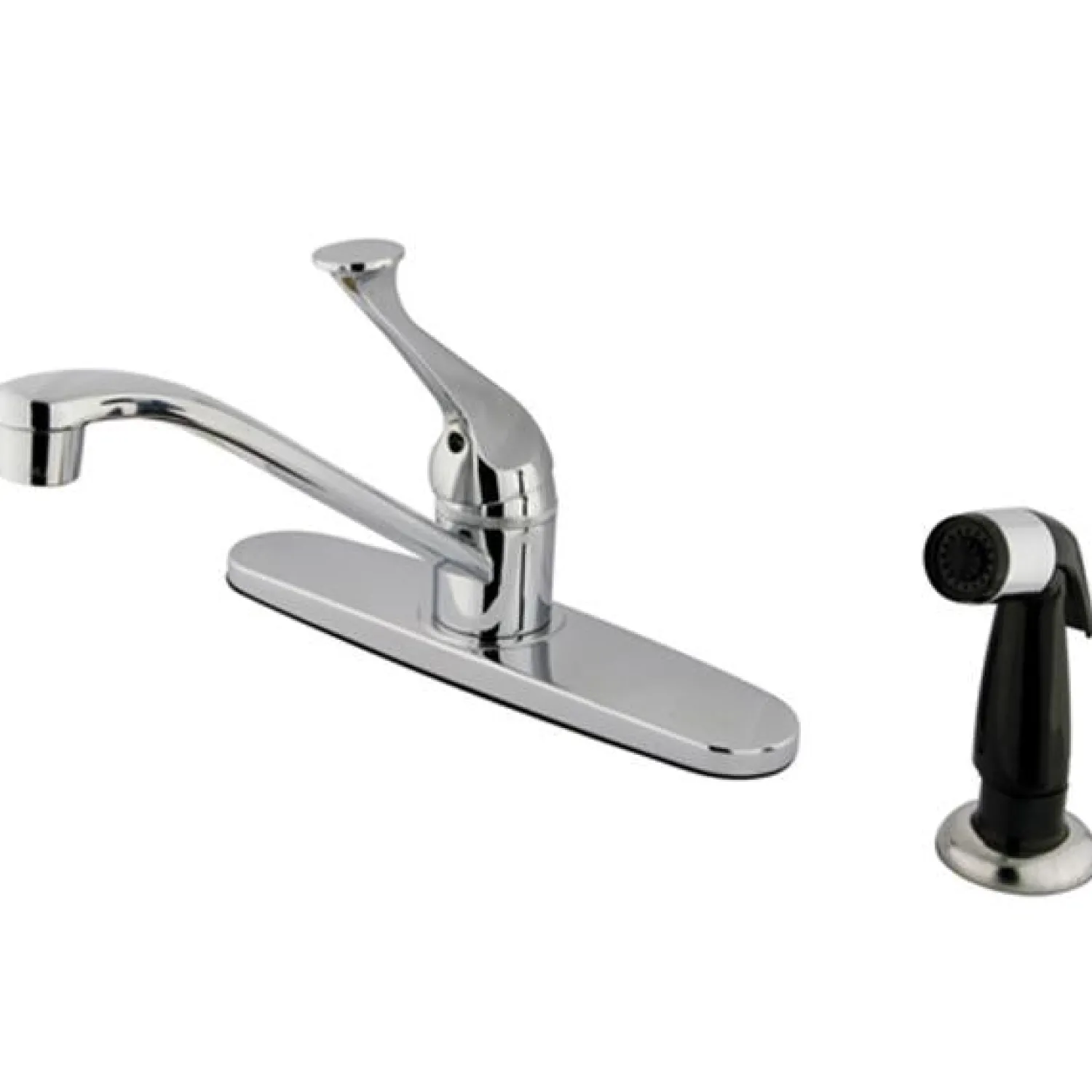 Hot Water Saving Chatham Centerset Kitchen Faucet with Single Lever Handle and Black Side Sprayer Faucets With Side Spray