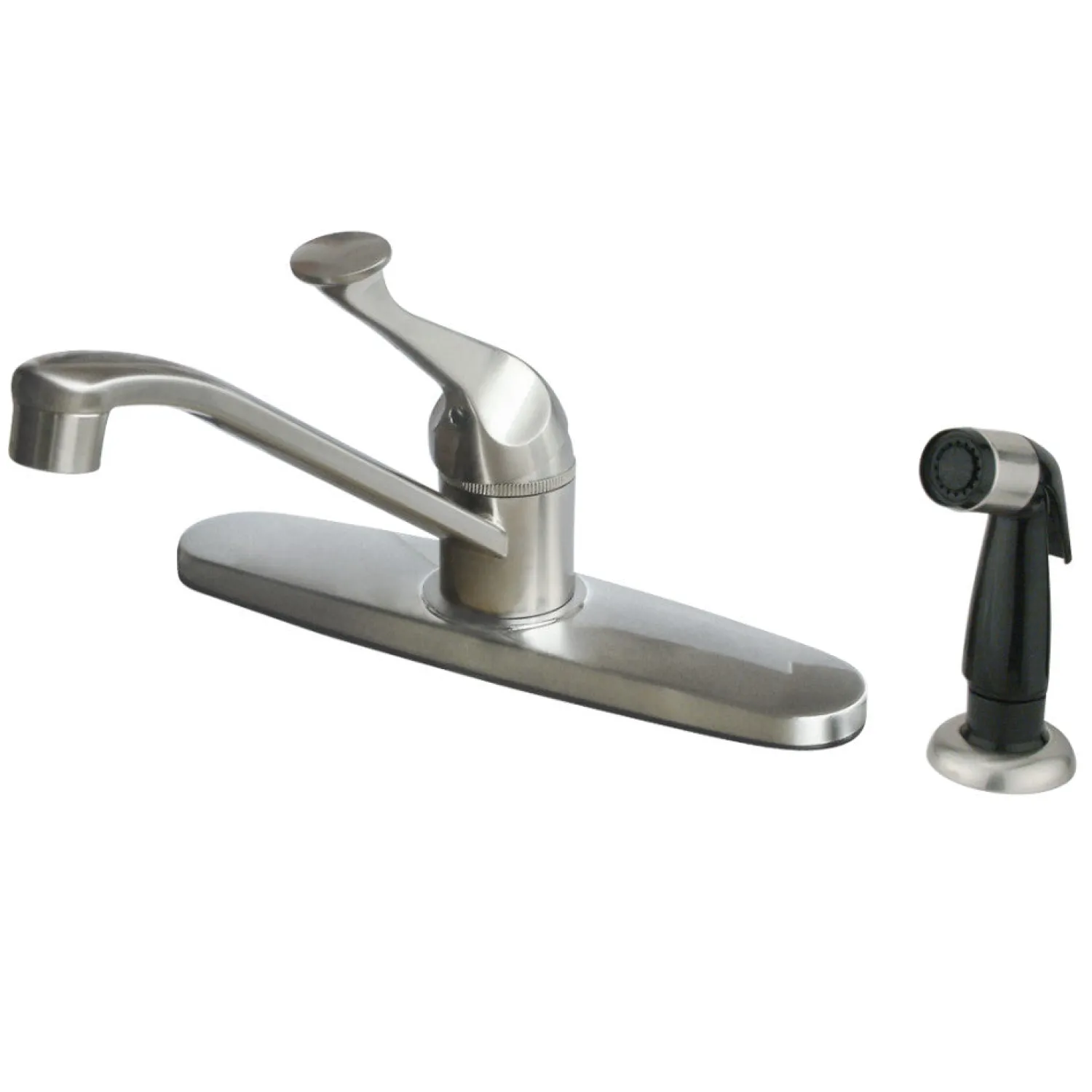 Hot Water Saving Chatham Centerset Kitchen Faucet with Single Lever Handle and Black Side Sprayer Faucets With Side Spray