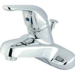 Online Water Saving Chatham Centerset Lavatory Faucet with Single Lever Handle and Brass Pop-up 4